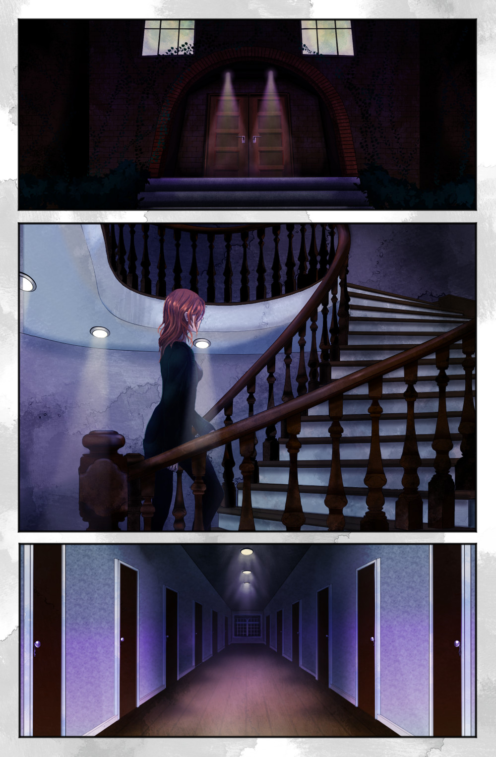 Kiera walks through the dorm halls, up the stairs.